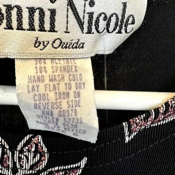 Vtg Ronnie Nicole Ouida Long Maxi Glitter Gown Black Stretch Sleeveless Dress 6 - Picture 5 of 7